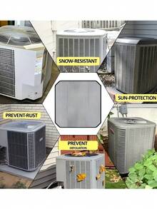 1件裝單件式冷氣室外機罩，適用於中央空調室外機，戶外冷氣保護罩，電氣通風防護罩，防止落葉與雜物掉入的防護罩 - A - 查看 6