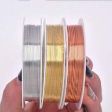 100m Metal Wire DIY Beading Threading Wire, Handmade Hair Clip Wrapping Wire, Jewelry Weaving Shaping Floral Wrapping Wire, Bead Stringing Wire, Gold Handmade Jewelry Making Wire - Multicolor - View 5
