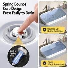 1PC Bathroom Pop-Up Drain Core|Sink Anti-Odor Drainer|Washbasin Leak Stopper|Filter Anti-Clogging Drain Plug|Home Plumbing Accessory - Floor Drain - View 4