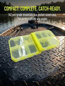 GOTURE 1 Set Folding Small Box Fishing Gear Accessories Kit - Carbon Steel + PVC Material, Glow-In-The-Dark Black & Yellow Color, Portable Storage Box, Suitable For Lakes And Rivers - Universal Curved Mouth Lure Design, Suitable For Bass/Black Bass - Multicolor - View 5