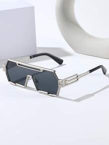 1PC Men's Metal Frame Integrated Lens Sports Outdoor Fashion Glasses, Perfect For Outdoor, Street And Other Occasions - Street Style Series Accessory Beach Accessory Glasses - Multicolor - View 2