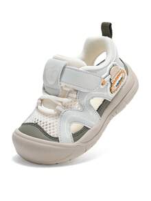 mini bala Children's Closed-Toe Sports Sandals, Breathable Lightweight Summer Outdoor Shoes, Unisex, Non-Slip Walking Beach Adventure Sandals - Gray Green Tone - View 1