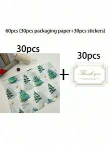 60/30/10pcs, Size 50*35cm Merry Christmas Tree Wrapping Paper Set - Suitable For Gift Wrapping, Bouquet Wrapping, Clothing Wrapping, Home Decor, Arts & Crafts, DIY, Packaging Bags, Birthday, Wedding And Other Occasions, Suitable For Thanksgiving, Halloween, Christmas And Other Holiday And Party Gift Wrapping - Christmas Tree - View 12