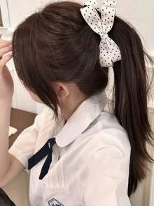 1個/2個裝 女款素色黑白波點蝴蝶結大號13CM香蕉夾 極簡學院風髮夾 髮飾 時尚高髮髻髮夾 時尚配件 女生優雅直立式髮夾 髮飾 適合通勤、上學、派對、約會、拍照、情人節禮物、髮爪 - 彩色 - 查看 3