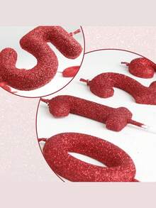 Red Glitter Number 0-9 Birthday Party Cake Decoration Candles, Wedding Proposal Gift Anniversary Party Candles - View 4