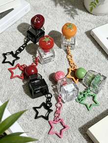 Creative Single-Key Simulated Fruit Keychain, With Cute Cartoon Designs. A Gift Accessory For Friends. - Multicolor - View 3