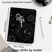 太空人與星月圖案 1 件翻蓋式桌面平板保護殼，附筆槽，相容 Honor 8/9/10/X8/X8A/X9/X8Pro/X9Pro/X9A/Matepad Pro/Matepad SE 11/Matepad 11/Apple 10th Gen/11 2025 (A16) 及 A9 等熱門機型 - 款式6 - 查看 2
