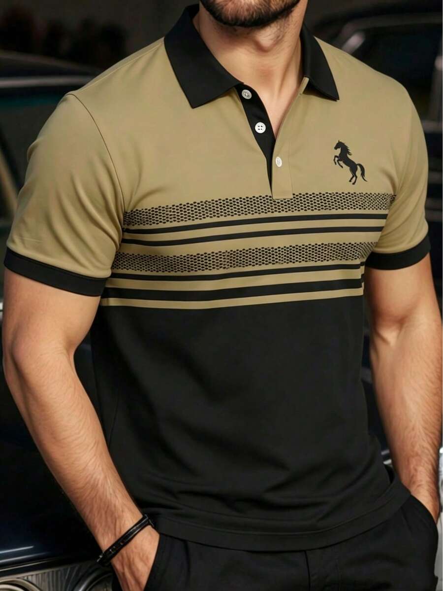 大码男士商务休闲短袖 Polo 衫 - 彩色 - 查看 1