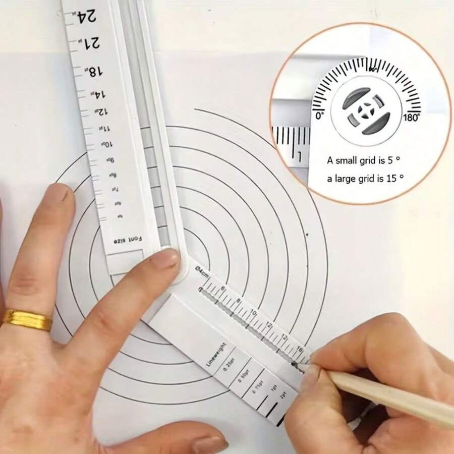 1 buah Penggaris Geometris Lipat Multifungsi, Alat Portabel untuk Garis Matematika, Menggambar Lingkaran, Templat Geometris dan Pengukuran Sudut, Cocok untuk Penggunaan di Sekolah dan Kantor, Alat Tulis Sekolah, Perlengkapan Sekolah, Perlengkapan Kembali ke Sekolah - A - View 1