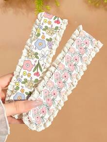 2/2/2/Pcs/Set Floral Lace Hook And Loop Hair Accessories, Pastoral Style - Suitable For Girls And Women, Applicable For Vacation, Date, Photography, Campus Activities, Etc., Random Color - Multicolor - View 7