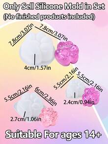 Taba 手作套組 200ml 透明 DIY 手工套組，1:1 AB 軟液體樹脂膠矽膠橡膠材質，含 3 個貓爪矽膠模具，適合 DIY 手作與珠寶製作，適合初學者，14 歲以上 - Pink+Purple - 查看 4