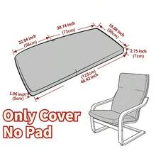 1PC Solid Color Jacquard Poang Chair Seat Cover Soft Elastic Chair Cushion Slipcover Stretch Relax Chair Seat Case For Living Room - Chair Covers - View 2