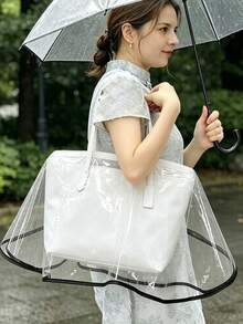 Transparent Handbag Rain Cover, Universal Handbag Raincoat, Reusable Waterproof PVC Rain Bag, Reinforced Edges, Fashionable Protective Cover Suitable For Outdoor Travel, Hiking And Daily Use, Essential For Most Bags In Rainy Weather - Multicolor - View 1