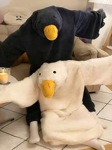 卡通珊瑚絨長款浴袍 中性加厚毛絨連帽居家浴袍 Cosplay - 彩色 - 查看 5