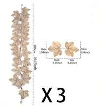 3 piezas de 9.84 pies de enredaderas de hojas de arce artificiales, guirnalda de planta falsa de plástico lavable, flores colgantes realistas, adecuadas para Navidad, Halloween, Acción de Gracias, graduación, fiesta de boda, decoración de valla del hogar - Multicolor - Ver 3