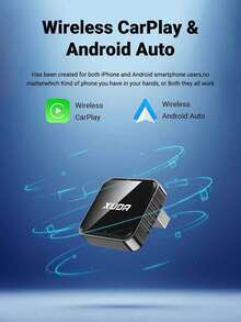XUDA全新迷你CarPlay AI盒子，无线CarPlay和安卓二合一车载音响，支持有线转无线功能，兼容2.4-5.0GHz WiFi 5，时尚便携车载CarPlay接收器。适用于市面上99%具备有线CarPlay和安卓功能的车型。 - B - 查看 4