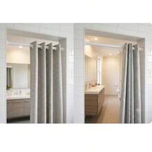 1-Piece Set Of Adjustable Stainless Steel Wardrobe Rods, Retractable Bathroom Towel Rods, Curtain Rods, Wardrobe Hanging Rods, Retractable Shower Curtain Rods, Balcony Rods, Without Drilling, Curtains, Doors And Clothing Bedrooms, Home Lockers, - A - View 4