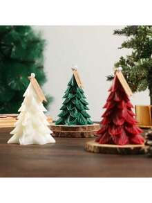 1PC Snowflake Christmas Tree Shaped Scented Candle Home Decor Ornament Gift Box, Christmas Gift, Christmas Scented Ornament, 2 Packaging Styles Randomly Shipped - 1PC - View 1