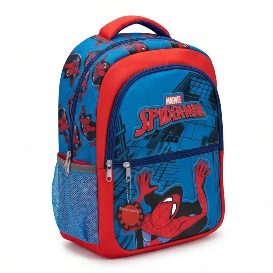 Cerdá SPIDERMAN 蜘蛛人男童書包 - 漫威官方授權產品，耐用聚酯材質，雙拉鍊設計，網狀側袋，紅藍配色，均碼，適合上學和返校季使用 - 選項 1 - 查看 1