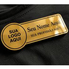 Crachá Magnético Broche Botton - Identificação, Imã, Personalizado, Profissão, Lojista, Vendedor, Empresa - Dourado - Visão 5
