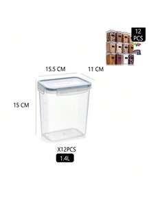Multiple-Piece Set Of Airtight Plastic Storage Containers, Visible, Moisture-Proof And Leak-Proof Kitchen Dry Food Storage Boxes, Large Capacity Household Oatmeal, Nut, And Pasta Sorting And Labeling Airtight Container Set. - View 16