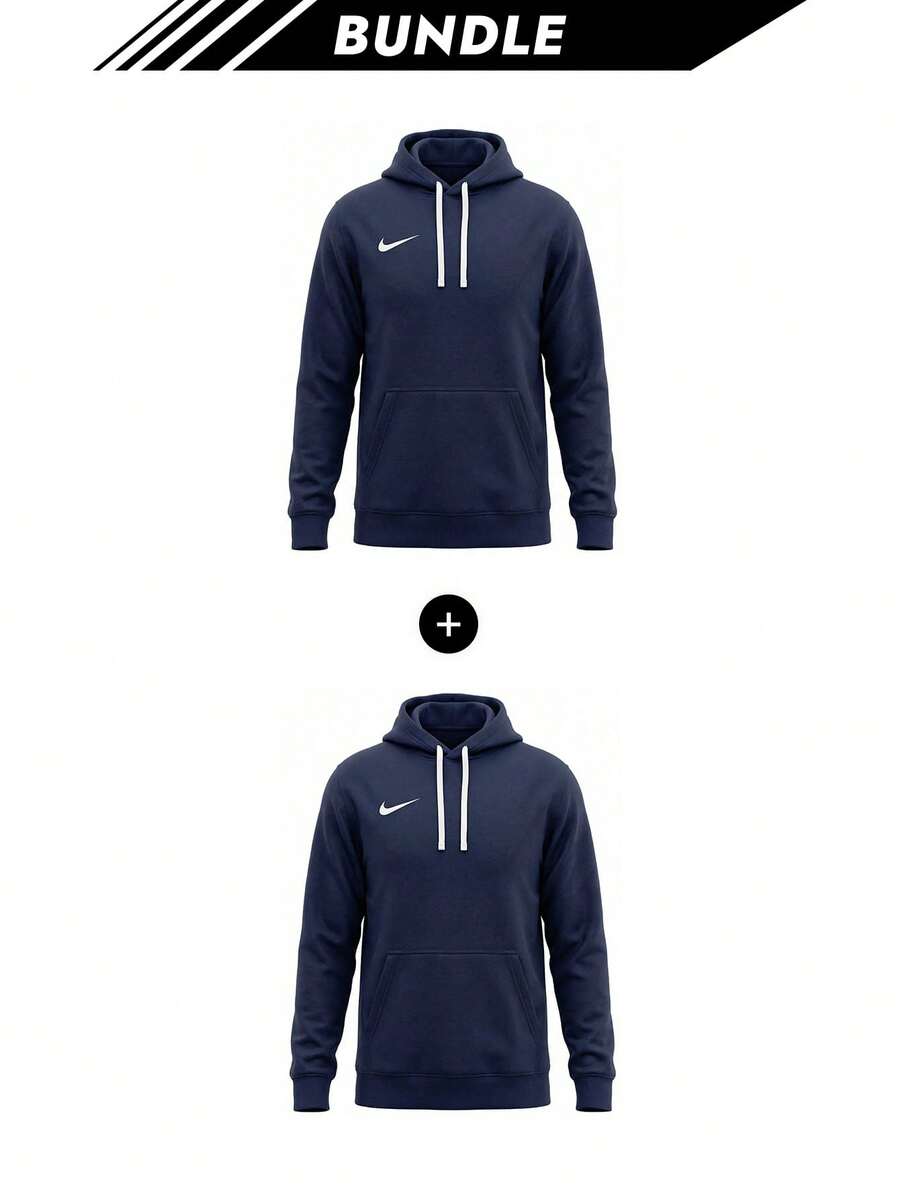 Nike [حزمة] هودي نايك بارك 20 للرجال باللون الأزرق الداكن X 2 - حجر السج/أبيض/أبيض - مشاهدة 1