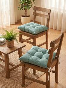 Made In Turkey Cushion 40*40 For Office & Garden & Kitchen Soft With Tie - Green - View 5