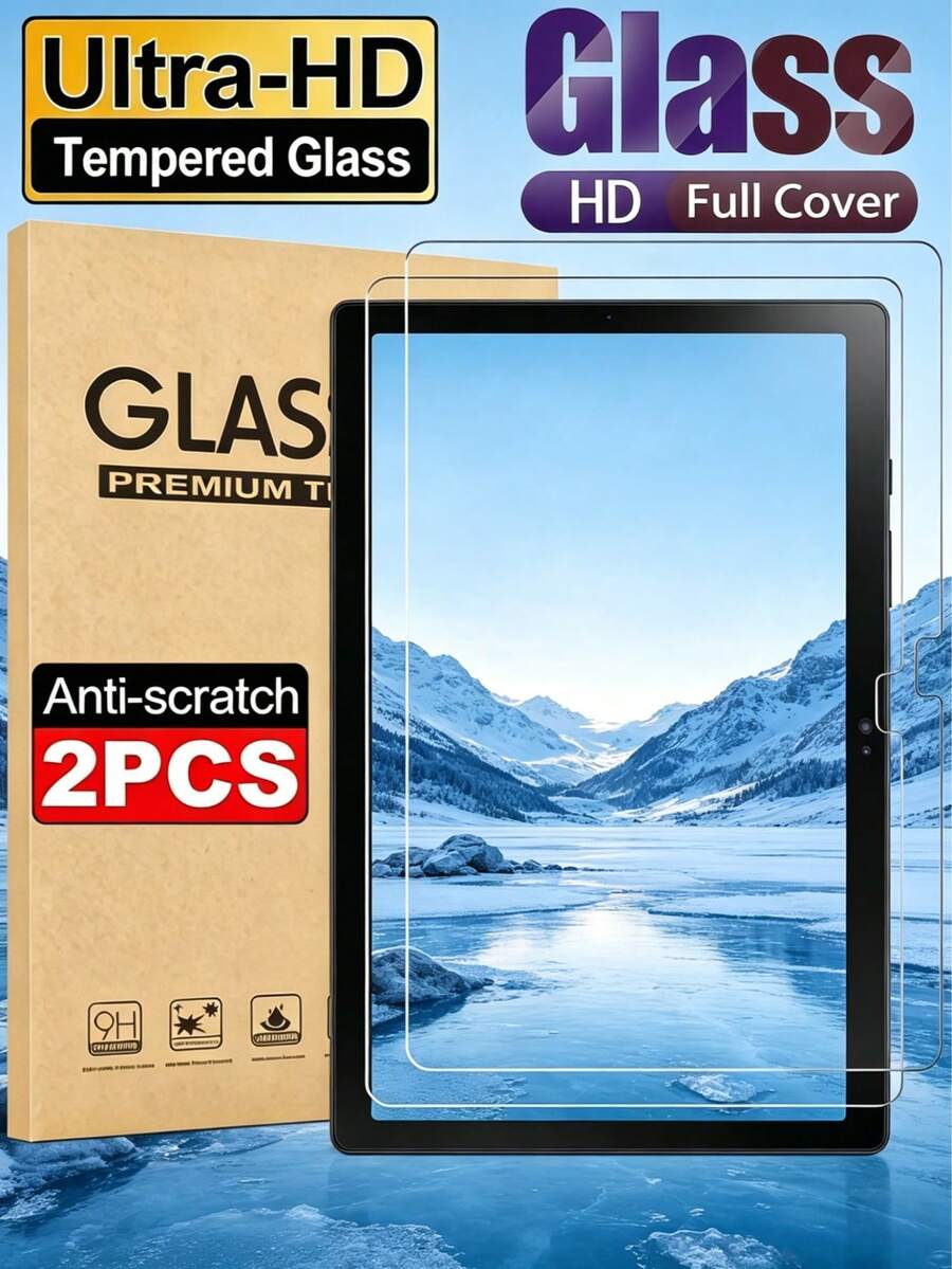 2片裝 HD 鋼化玻璃全螢幕平板螢幕保護貼，適用於 Galaxy Tab S11 S10 FE S9 S8 S7 S6 Lite A9 A11 A8 A9+ A11+ 11吋 8.7吋，9H 硬度、防爆、防刮、無氣泡、自動吸附保護膜