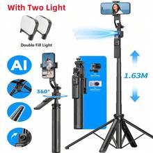 全新升級智慧型手機雲台穩定器 自拍棒 藍牙遙控 AI 追蹤 防震雲台三腳架 - 黑色 - 查看 12