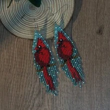 AHAYA Bohemian Beaded Bird Pattern Long Tassel Earrings, Seed Beads Handmade Glass Bead Jewelry, Suitable For Daily Wear And Gifts - Bird - View 7