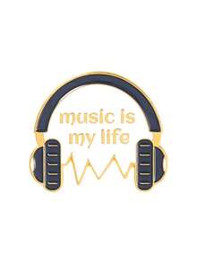 1件「Music Is My Life」琺瑯胸針徽章飾品禮物 鋅合金 - 彩色 - 查看 7