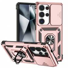 Military Grade Anti-Drop Push-Window Lens Protection Phone Case Ring Holder Full Coverage Thick Protective Cover + Lanyard Phone Case/Compatible With Apple 17PROMAX/16promax/15promax/14promax/13promax/12promax/11promax/XSMAX/7/8PLUS/Compatible With Samsung S26/2524321u Phone Case Compatible With Xiaomi Compatible With Honor Compatible With Huawei Suitable For Moto - Pink - View 2