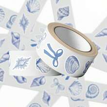 500PCS/Roll Ocean Sealing Sticker Blue Roll Decal DIY Luggage Phone Guitar Scrapbook Party Gifts School Supplies - 1 Set - View 6