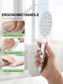 YUANDU Stainless Steel Double-Sided Foot Rasp, Coarse And Fine Dual-Use Callus Remover Tool, Dead Skin And Cracked Heel Foot File, Professional Foot Care Exfoliating Tool - Silver - View 7