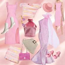 Multi-Piece Luxury Doll Clothing Sets, Designed For Fashionistas, Paired With Exquisite Accessories, Suitable For Various Occasions. Fits 11.5-12 Inch Dolls, 1/6 BJD Doll Clothes, Shoes, Hats, Bags, Earrings, Necklaces, Can Be Used As Holiday Gifts. - Multicolor - View 5
