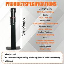 Stanew 5000lb Manual Jack Trailer Support - A - View 3