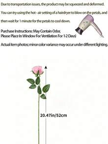 10/1支 20.1英吋天鵝絨人造玫瑰花束，新娘婚禮花卉裝飾人造玫瑰，情人節禮物仿真玫瑰，婚禮派對、居家裝飾、生日禮物，室內/室外花瓶裝飾，粉色花朵，秋季裝飾，仿真植物，桌面裝飾。若有異味，請通風1-3天 - 粉色 - 查看 10