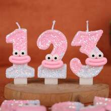 Pink Cartoon Sausage Lips Number Birthday Candles Cake Decoration Festival Anniversary Celebration Handmade Candles 0-9 DIY - Pink Sausage Lips - View 9