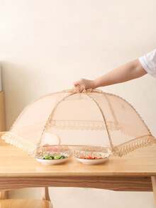 1pc Premium Reusable Foldable Food Cover, Suitable For Picnic And Outdoor Activities, Protects Against Flies And Mosquitoes - Multicolor - View 8