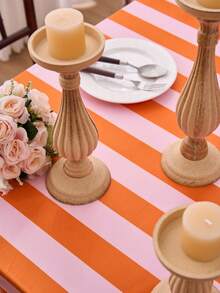 1pc Orange Velvet Ruffle Edge Tablecloth, American Country Style Simple Decorative Dining Table Cloth, Rectangular Coffee Table TV Cabinet Entryway Multi-Functional Cover, Suitable For Holiday Gathering Birthday Party Wedding Dinner Table Decoration Room Decoration Office Desk Coffee Table Mat Outdoor Picnic Mat Home Decor Room Decoration All Seasons - Orange - View 4