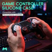 Suitable For Playstation 5 Gamepad Dust-Proof Silicone Cover 5 Competitive Rocker Cap Set Non-Slip Wear-Resistant Textured Handle Cover,1 Controller Case +2 Thumb Grip Covers +1 Sticker - View 9