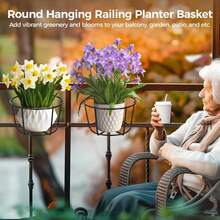 3/5/6/7/8/10/12pcs Fashionable Round Metal Hanging Planters - Suitable For Balcony, Garden And Indoor Decoration, Can Grow Succulents And Green Plants On Hanging Racks - A - View 2