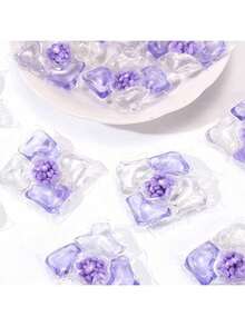 100pcs 5-In-1 Concentrated Laundry Detergent Pods, Lavender Scent, Powerful Stain Removal Formula, Cherry Blossom Fragrance Long-Lasting, Suitable For Improving Washing Machine Cleaning Efficiency, Plastic Gel Capsule Cleaning Product, Compatible With All Detergents - Color - View 4