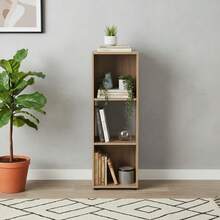 KIWI MOBLEKIT | Modular Wooden Shelves With Different Compartments And Door Options, Bookcases And Storage Furniture For Bedroom, Kitchen Or Entryway - Roble - 3 Comp | 31x29.7x91.2厘米 - 查看 1