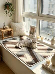 1pc French Luxury Cream Style Floral Diamond Pattern Thickened Carpet, Washable Living Room Rug, Home Decor, Kitchen Rug, Bathroom Rug - Multicolor - View 6