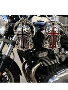 1pc Punk Vintage Style Bell, Zinc Alloy Embossed Pattern, Lucky Amulet Pendant. Suitable For Motorcycle, Bicycle, Pet, Backpack, Key Chain Decoration - Multicolor - View 9