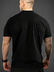 Aleixinqi Men's3D Printed Fashion T Shirt - 黑色 - 查看 2