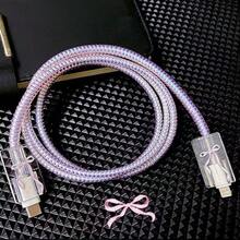 蝴蝶結風格保護殼，相容於 Apple 17 Pro/17 Pro Max 40W 充電器，極簡 INS 風格，彩繪工藝，防摔，送禮必備，5 件組女性適用 - 粉色 - 查看 4