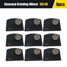 Futchoy 9Pcs Diamond Grinding Round Button Lavina Edco Floor Concrete Grinder Grit 30/40 - Black - View 4