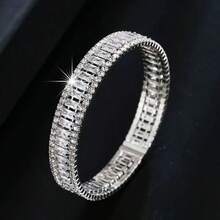 1 Peça Pulseira de Estilo Minimalista Luxuoso Banhada a Ouro 18K de Cobre, Adequada para Uso Diário - Multicolorido - Visão 9